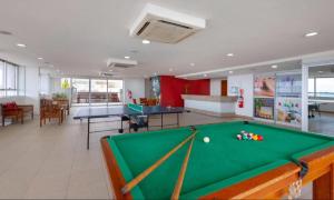 Biliár nebo kulečník v ubytování Flat em Hotel