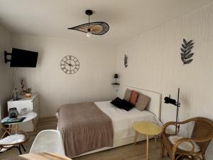 Μια τηλεόραση ή/και κέντρο ψυχαγωγίας στο Grand studio lumineux avec balcon et WiFi, résidence avec piscine - FR-1-555-122