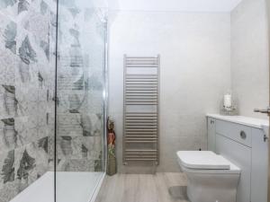 a bathroom with a shower and a toilet at 40 New Row in Pwllheli +12 photos