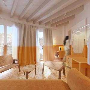 Et opholdsområde på Terreno Barrio Hotel