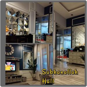 a room with a clock on the wall at Chegebu Homestay in Kampong Beringin +6 photos