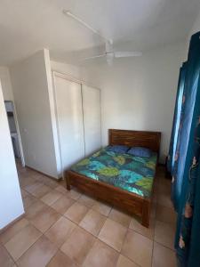 圣皮埃尔Villa Corbeil的房间里有一张床的卧室