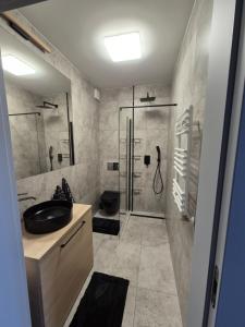 Ένα μπάνιο στο Apartament Leśne Zacisze