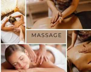 a collage of images of a woman getting a massage at Baan Cozy Boutique Natural Wellness Chiang Mai in Chiang Mai