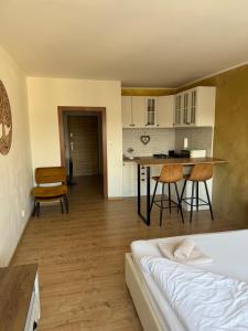 Η κουζίνα ή μικρή κουζίνα στο Golden Central Studio