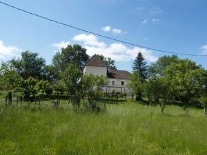 a house in the middle of a field with trees at Lou Malinbouzat in Brignac-la-Plaine