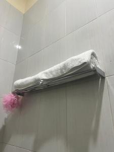 a towel rack on the wall of a shower at Villa indah sudungdewo in Wonosobo +24 photos