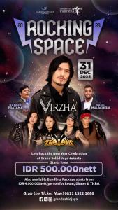 a movie poster for a rockling space movie at Grand Sahid Jaya in Jakarta