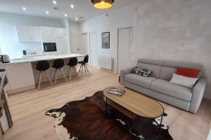 Χώρος καθιστικού στο Appart centre ville aurillac avec spa privé