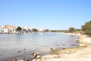 Blick auf einen Strand mit Felsen im Wasser in der Unterkunft Can Alou ETV9643 in Felanitx