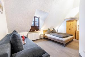 Χώρος καθιστικού στο Ferienwohnung Weitblick