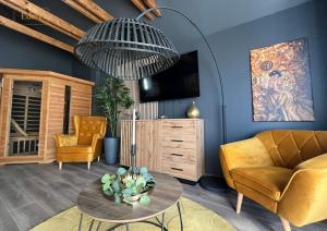 Χώρος καθιστικού στο Greyhouse Apartments