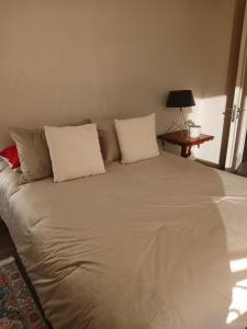 Giường trong phòng chung tại Amplia habitación con baño exclusivo