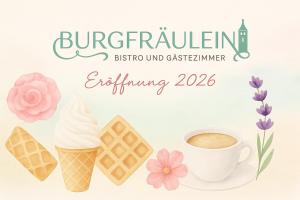 a set of illustrations of ice cream cones and a cup of coffee at Burgfräulein in Hardegg