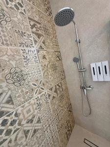 GudjaAS2 - The Alley Suites Apartment in Gudja的浴室里有淋浴喷头的淋浴 更多33张照片