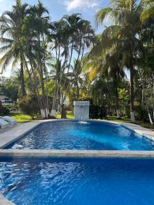 una grande piscina blu con palme di Pool • Fire Pit • Game Room • Resort Access a Los Cóbanos