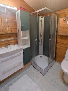 Ванная комната в Cozy Cottage Close To Thy National Park +22 фотографии