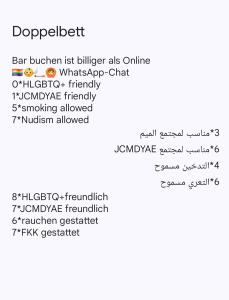 uno screenshot di un cellulare con una lista di lingue di Doppelbett für Zwei a Dinslaken