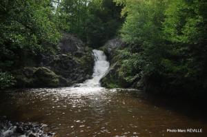 un fiume con cascata al centro di Vaste chambre au centre du bourg a Saulieu