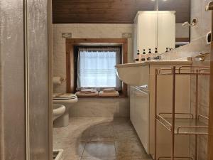 a bathroom with a sink and a toilet and a window at San Rocco Lodge in Livigno +13 photos