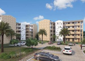a rendering of a parking lot in front of buildings at 1255 Vipingo Ridge 3BR Oasis in Kilifi