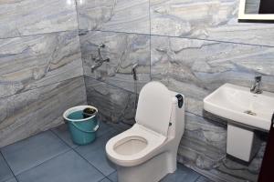 a bathroom with a toilet and a sink at Cloudy Nandy Hills Poombarai in Kūkkāl