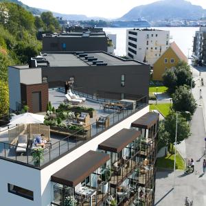 En generel udsigt til bjerge eller udsigt til bjerge taget fra lejligheden