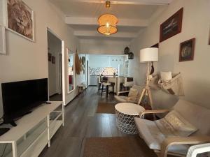 TV a/nebo společenská místnost v ubytování Appartement Charmant à Bormes-les-Mimosas Village