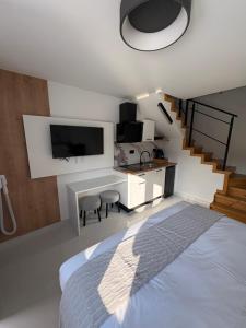 Μια τηλεόραση ή/και κέντρο ψυχαγωγίας στο NOBBY SKIATHOS LUXURY APARTMENTs