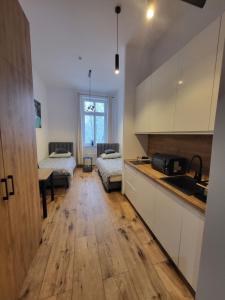 Kuchyň nebo kuchyňský kout v ubytování AS ELITE Apartament -Studio Centrum parking