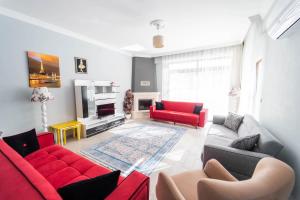 Χώρος καθιστικού στο Villa Zara