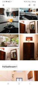 a collage of different pictures of a bathroom at Retreat by Hexa 4 Bedroom with pool and Event Space in Trivandrum
