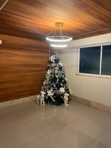 Seller Residence Centro في سوبرال: شجرة عيد الميلاد في زاوية الغرفة
