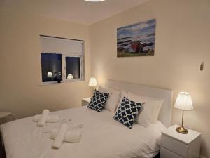 Un pat sau paturi într-o cameră la Clifden Town Centre Apartment