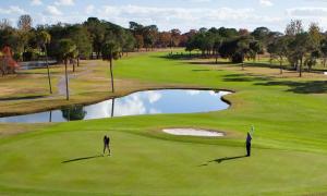 two people playing golf on a golf course at Plantation Resort on Crystal River in Crystal River