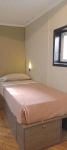 a large bed in a room with a window at Caelum House Apartamento Con cochera in Rafaela +3 photos