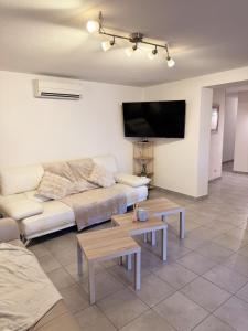 Μια τηλεόραση ή/και κέντρο ψυχαγωγίας στο Spacieux Rez de Maison 7 Pers Clim Cour et Parking