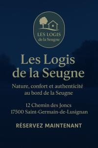 Saint-Germain-de-LusignanLes Logis de la Seugne的写着 les locos de la sergue 的标牌
