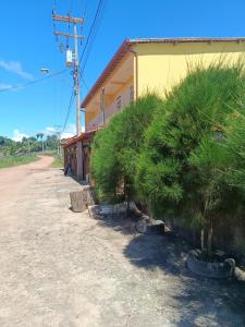 un gruppo di alberi di fronte a un edificio di Maria do Bairro a Guaraciaba do Norte