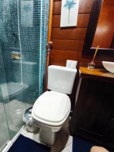 Koupelna v ubytování Quarto com cama de casal e banheiro privativo