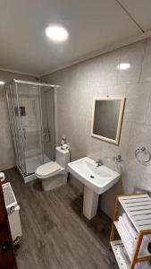 纳塔列斯港Terra Hostal的浴室里有马桶、洗手池和淋浴。