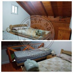 Ένα ή περισσότερα κρεβάτια σε δωμάτιο στο TRIPLEX MDT a 200mt de la playa 8 personas