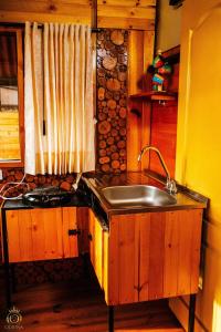 Η κουζίνα ή μικρή κουζίνα στο Cabaña Alma de Campana