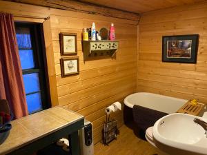 Et badeværelse på Talkeetna Gardens, Cabins & Cottages + 35 billeder