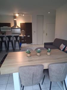 Η κουζίνα ή μικρή κουζίνα στο calme, jardin, pres Disneyland