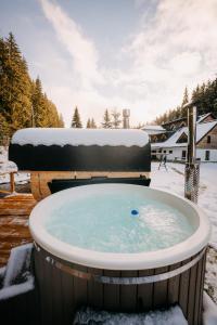 Chata Františkov durante el invierno