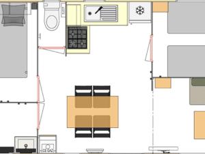 Půdorys ubytování Mobil-home avec terrasse à Hyères - API-1-52-1038