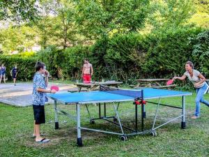 a group of people playing ping pong in a park at Chalet de 28m² pour 4 personnes avec terrasse - API-1-52-1035 in Garindein
