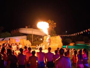 Eine Menschenmenge schaut sich eine Show in einem Wasserpark an. in der Unterkunft Mobil Home Prestige avec Terrasse à Saint-Jean-de-Monts - API-1-52-1055 in Notre-Dame-de-Monts