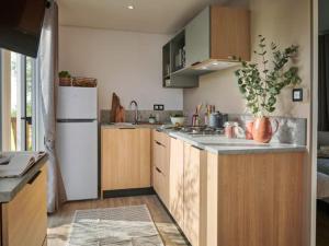 Кухня или мини-кухня в Mobil-home avec Terrasse à Hyères - 30m² pour 4 personnes - API-1-52-1076
